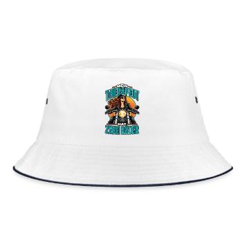 Mein Therapeut Hat Zwei Räder - Bucket Hat - Weiß/Navy - Vorne