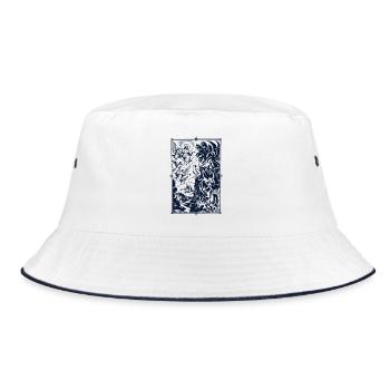 Drachenepos im Sternenrahmen - Bucket Hat - Weiß/Navy - Vorne