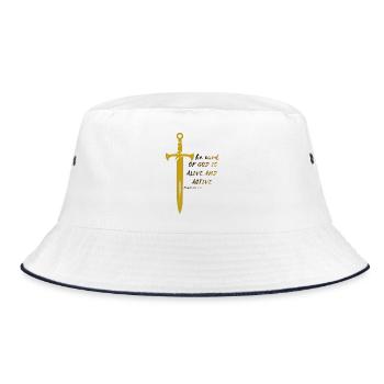 Schärfer als jedes zweischneidige Schwert - Bucket Hat - Weiß/Navy - Vorne