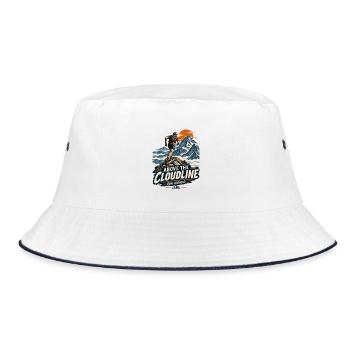 Above_the_Cloudline_Vintage_Mountain_Running_De - Bucket Hat - Weiß/Navy - Vorne