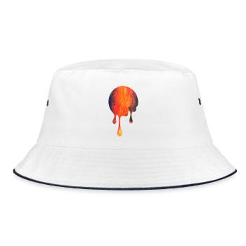 Tropfende Glutblüte - Bucket Hat - Weiß/Navy - Vorne
