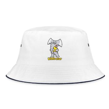 Kleiner Sternelefant Charlie - Bucket Hat - Weiß/Navy - Vorne