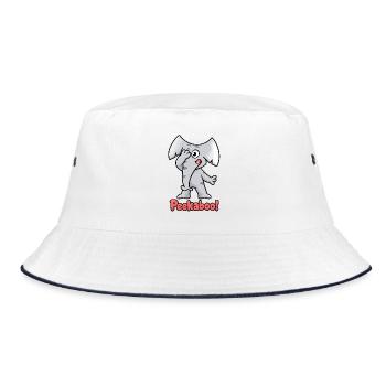 Kuckuck, Charlie die Elefantenkinder - Bucket Hat - Weiß/Navy - Vorne