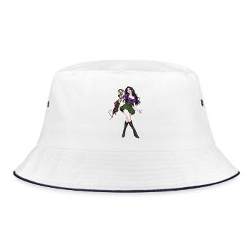 Vampir und Schlange - Bucket Hat - Weiß/Navy - Vorne
