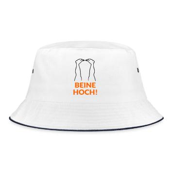 Motivation Beine Hoch - Bucket Hat - Weiß/Navy - Vorne