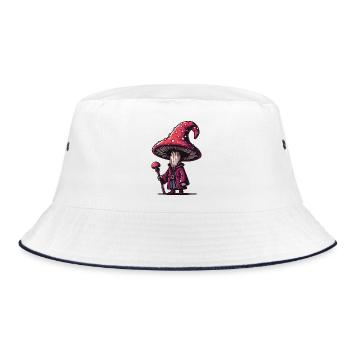 Pilz Abenteurer - Bucket Hat - Weiß/Navy - Vorne
