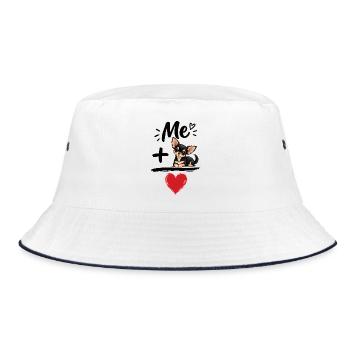 Chihuahua-Hundeliebhaber Haustier-Mama Papa Hundekunst - Bucket Hat - Weiß/Navy - Vorne