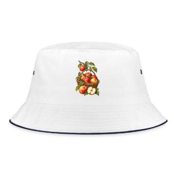 Apfelernte im Garten - Bucket Hat - Weiß/Navy - Vorne