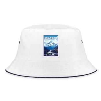 Erleben Sie Heights of Ben Nevis in Schottland - Bucket Hat - Weiß/Navy - Vorne