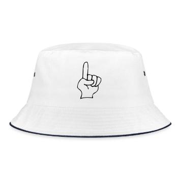 Zeigefinger - Bucket Hat - Weiß/Navy - Vorne