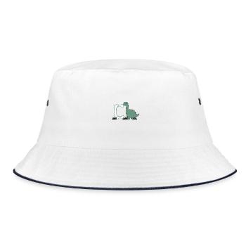 Buchstabe C - Bucket Hat - Weiß/Navy - Vorne