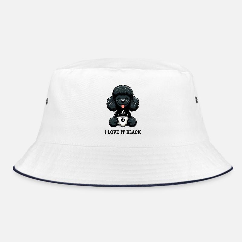 Caniche noir Café Je l’aime Noir - Bob - blanc/marine
