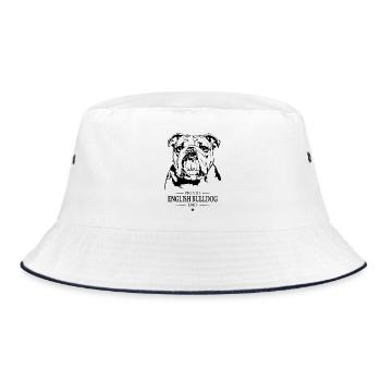 English Bulldog Dad Englische Bulldogge Wilsigns - Bucket Hat - white/navy - Front