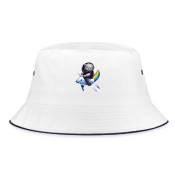 Koala Unicorn Astronaut at Rainbow Imaginative - Bucket Hat - white/navy - Front