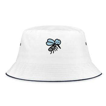 Mücke - Insekt 3 - Bucket Hat - Weiß/Navy - Vorne