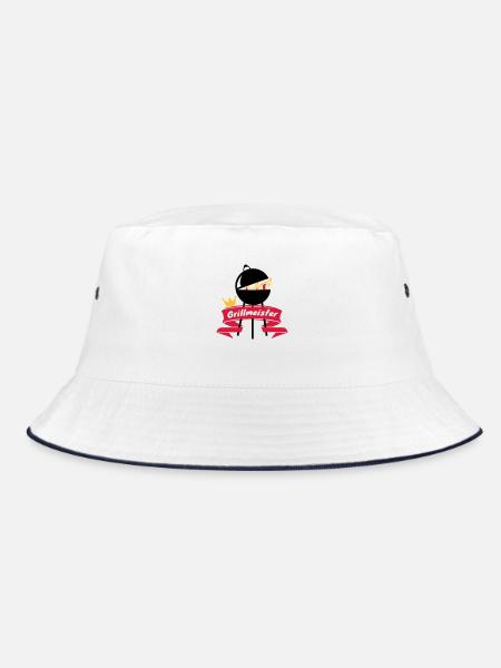 Grillmeister - Bucket Hat - Weiß/Navy - Vorne