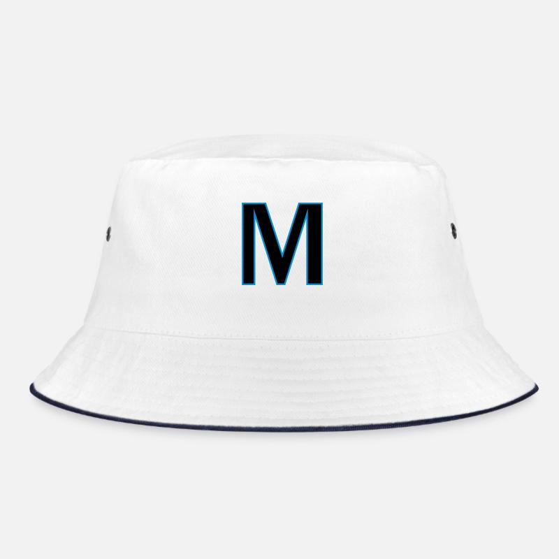 letter M vector - Bucket Hat - white/navy
