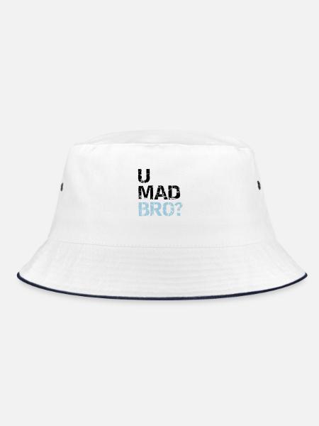 u mad bro? - Bucket Hat - white/navy - Front