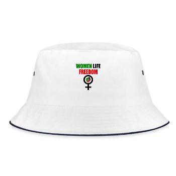 Women life freedom - Bucket Hat - white/navy - Front