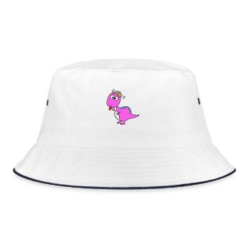 Dino Girls - Bucket Hat - white/navy - Front