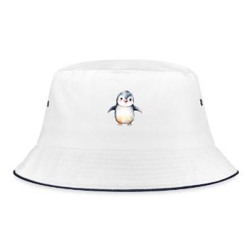 Pinguin - Bucket Hat - Weiß/Navy - Vorne