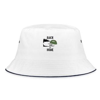 Back at Home Carphunter Carp Carp Carp Angler - Bucket Hat - white/navy - Front