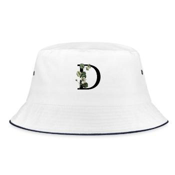 Green Botanical Letter - Bucket Hat - white/navy - Front