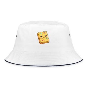 Funny Cookie with Sprinkles Comic - Bucket Hat - white/navy - Front