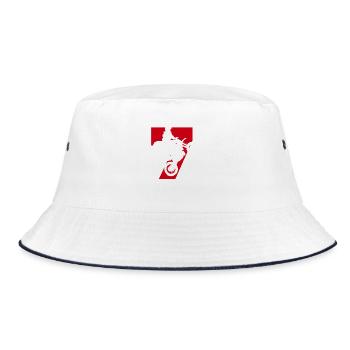 Moto 7 Biker - Bucket Hat - Weiß/Navy - Vorne