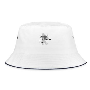 berlin, ick liebe dir. - Dialekt - Mundart - Bucket Hat - Weiß/Navy - Vorne