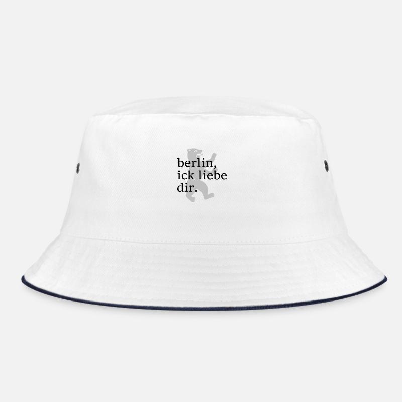 berlin, ick liebe dir. - Dialekt - Mundart - Bucket Hat - Weiß/Navy