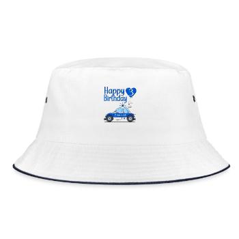 Happy Birthday 3 Police - Bucket Hat - Weiß/Navy - Vorne