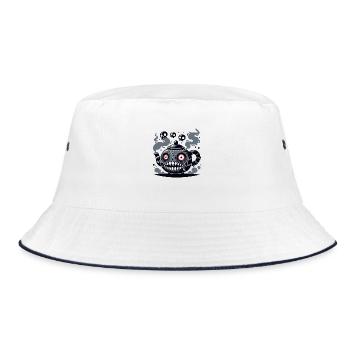 Teapot of Terror – Funny Horror Design - Bucket Hat - white/navy - Front