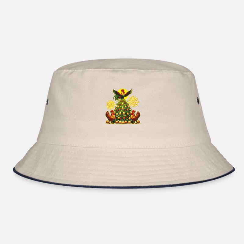 Lustiger Weihnachtsbaum Hühner Bucket Hat