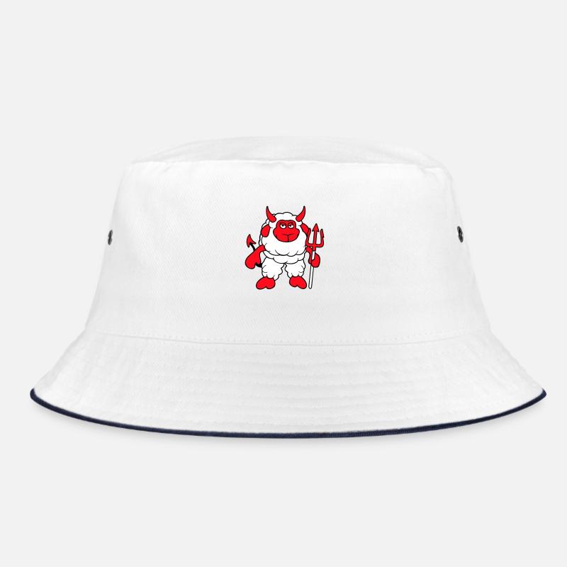 Sheep Devil Satan Hell Evil Trident Horns Cool Bucket Hat