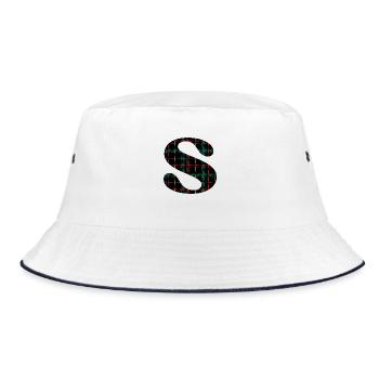 Scottish tartan monogram - Bucket Hat - white/navy - Front