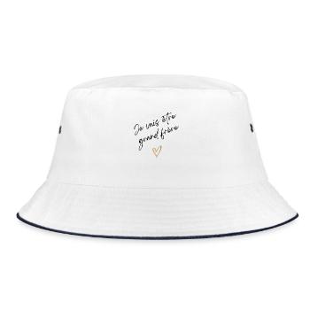 Ich werde großer Bruder sein - Bald großer Bruder - Bucket Hat - Weiß/Navy - Vorne