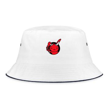 Bunny Devil Demon Evil Satan Hell Trident Costume - Bucket Hat - white/navy - Front