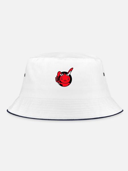 Bunny Devil Demon Evil Satan Hell Trident Costume - Bucket Hat - white/navy - Front