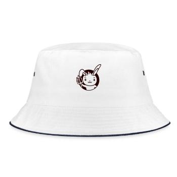 Bunny Devil Demon Evil Satan Hell Trident Costume - Bucket Hat - white/navy - Front