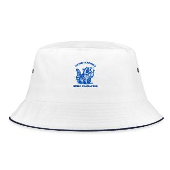 Weird Teachers Build Character Shirt Raccoon - Bucket Hat - Weiß/Navy - Vorne