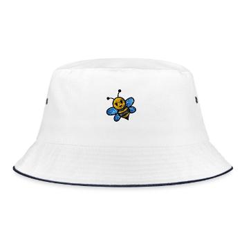 Cosmic Bee - Bucket Hat - white/navy - Front