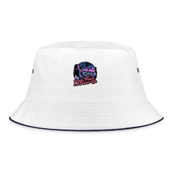 Pixels, Peace & Power-Ups – Gaming-Setup - Bucket Hat - Weiß/Navy - Vorne