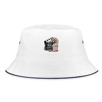 Stories Matter, Popcorn Helps - Bucket Hat - white/navy - Front