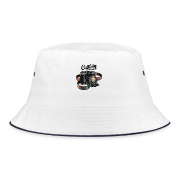 Capture the Journey - Bucket Hat - Weiß/Navy - Vorne