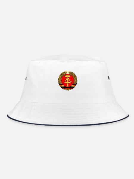 ddr gdr emblem - Bucket Hat - white/navy - Front