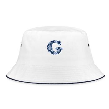 Buchstabe G Schneeflocken - Bucket Hat - Weiß/Navy - Vorne