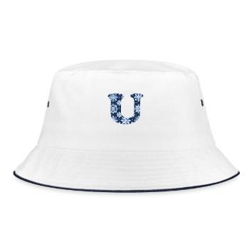 Buchstabe U Schneeflocken - Bucket Hat - Weiß/Navy - Vorne