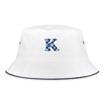 Letter K Snowflakes - Bucket Hat - white/navy - Front