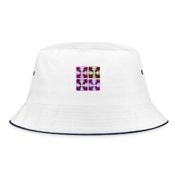 Geometric Art - Bucket Hat - white/navy - Front